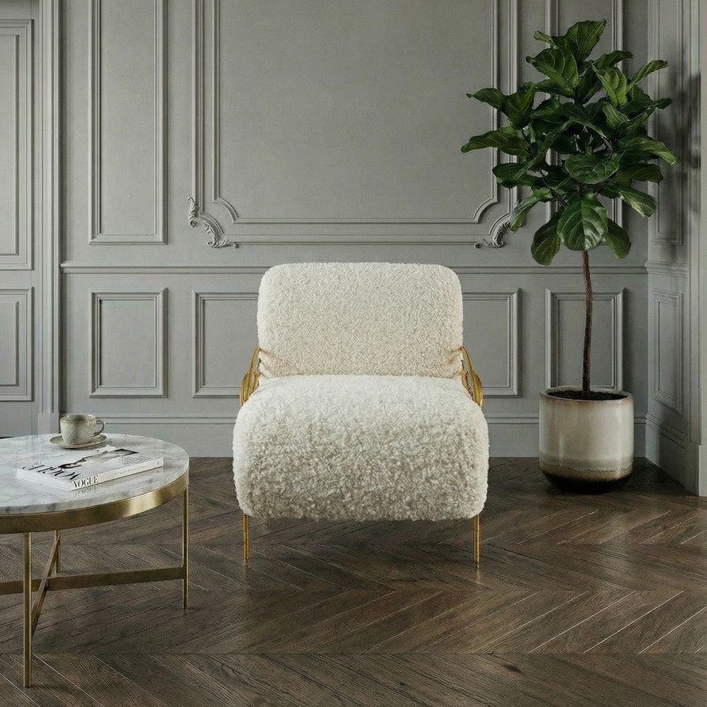 Кресло Нимфея Молоко Бронза