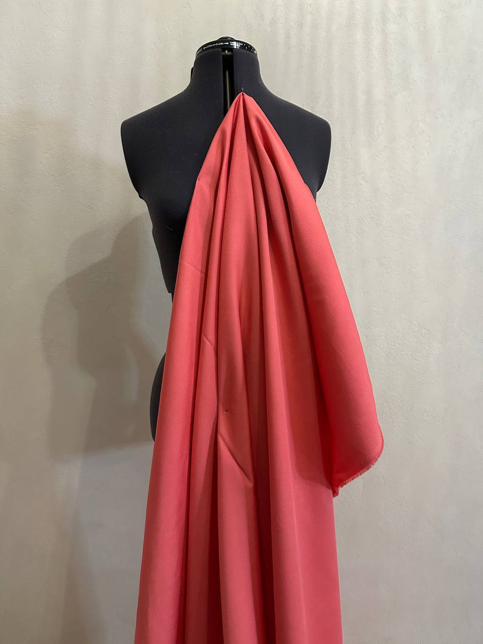 Костюмно-плательная однотонная вискоза со льном и шелком (ACNE STUDIOS, 60%вискоза/30%лен/10%шелк, Аромат спелого коралла, 150, 275 гр/м2)