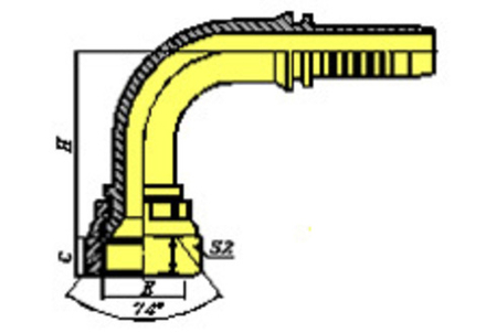 Фитинг DN 16 JIC (Г) 7/8 (90)