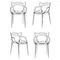 Комплект из 4 стульев Masters, прозрачный