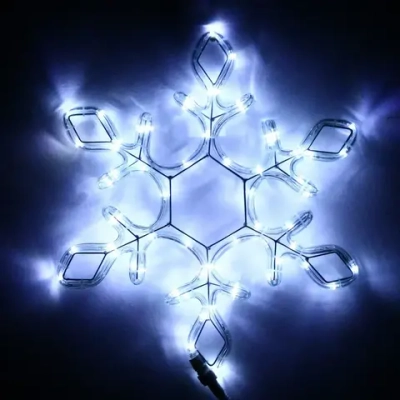 Фигура светодиодная «Снежинка» 37 см, дюралайт, Белый (мерцание)