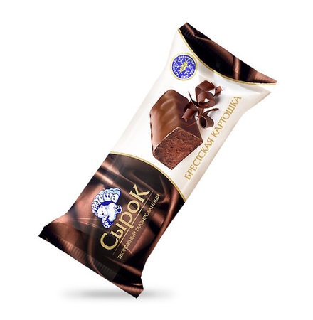 Сырок "Брестская картошка" творожный глазированный Шоколадный с ароматом рома, бисквита и ванилина 40г. Брест