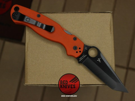 Нож Spyderco Paramilitary 2 Tanto G10 - оранжевая рукоять, черный клинок RK/474