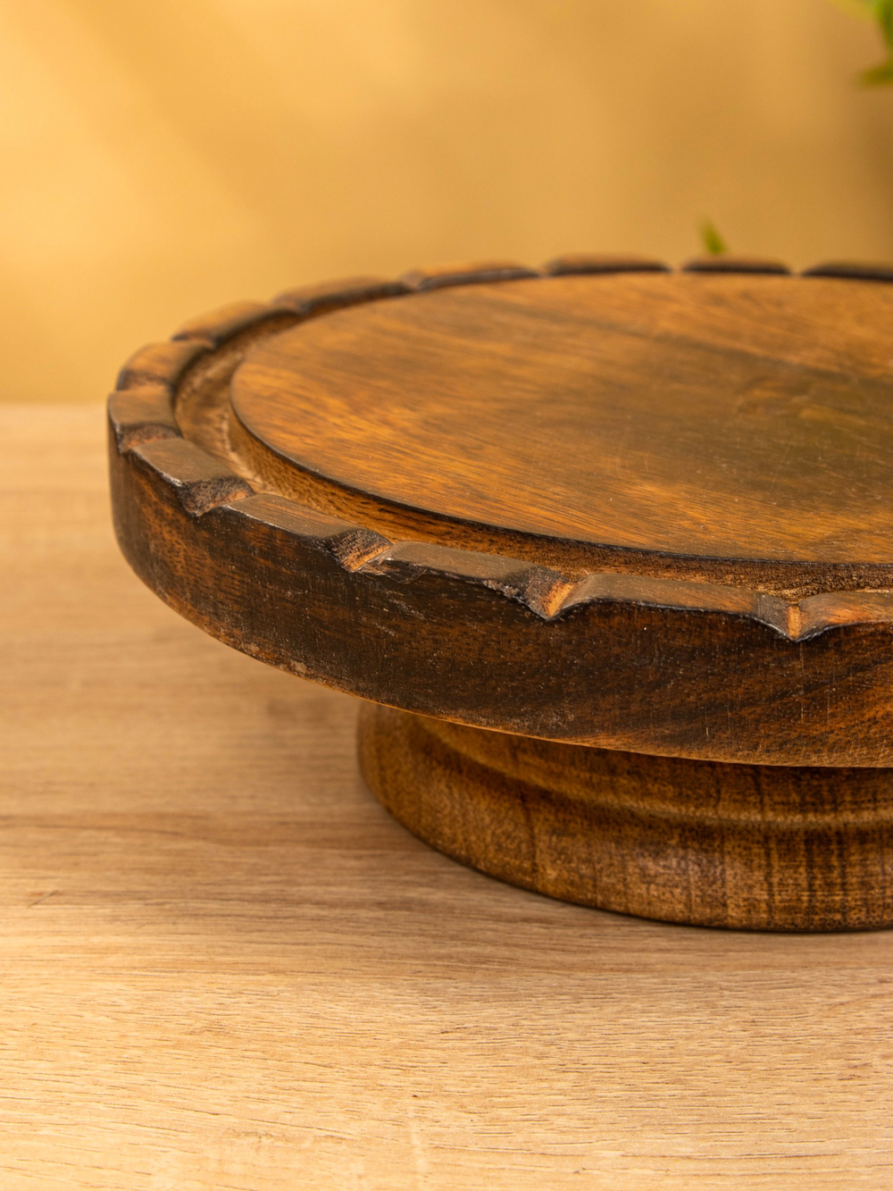 Блюдо сервировочное с крышкой, 22×22×20 см, дерево, стекло