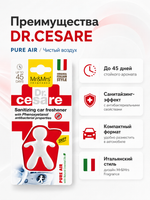 Mr&Mrs Fragrance Аромакарточка для автомобиля/ DR.CESARE CARD/ белый/ PURE AIR/ Чистый воздух