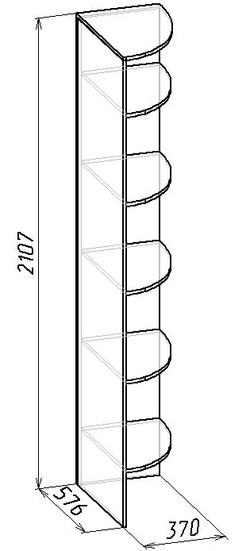 Полка угловая Sherlock 14, орех
