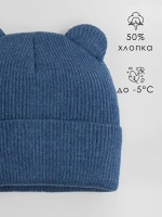 Шапка для мальчика с ушками осенняя