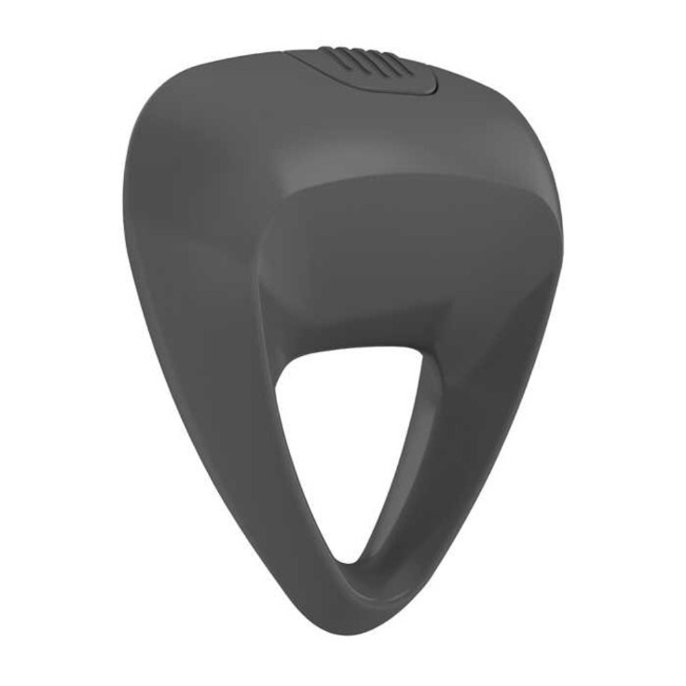 Серое треугольное эрекционное кольцо на пенис OVO с вибрацией (Цвет: темно-серый)