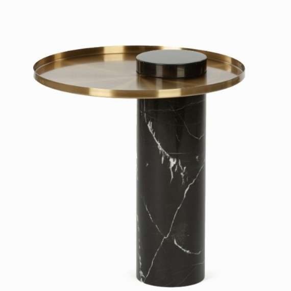 Кофейный стол Falla Ø50х46 см, черный мрамор 