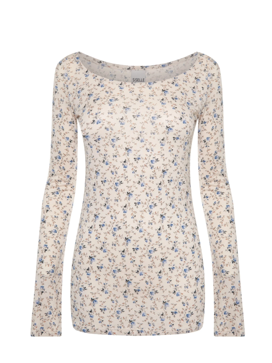 Лонгслив с декольте BLUE ROSE
