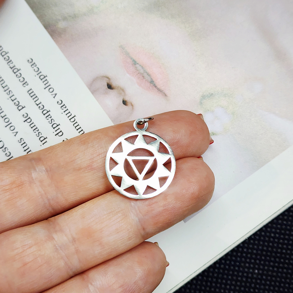 Подвеска манипура, 3я чакра, сталь, 19мм, штучно