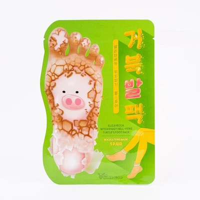 Отшелушивающие пилинг-носочки Elizavecca Witch Piggy hell-pore turtle's foot pack 40 гр