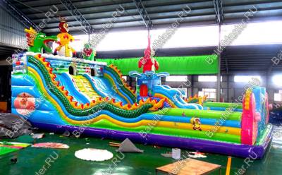 Коммерческий надувной батут "Морские животные" 14*7*7 м