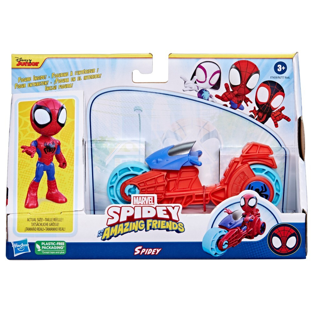 Hasbro Marvel Spidey Amazing Friends - Фигурка Спайди на мотоцикле F7459 / артикул   F6777 F7459  / GTIN 5010994181581
