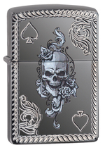 Зажигалка Zippo Armor с покрытием Black Ice, латунь/сталь, чёрная, глянцевая, 36x12x56 мм