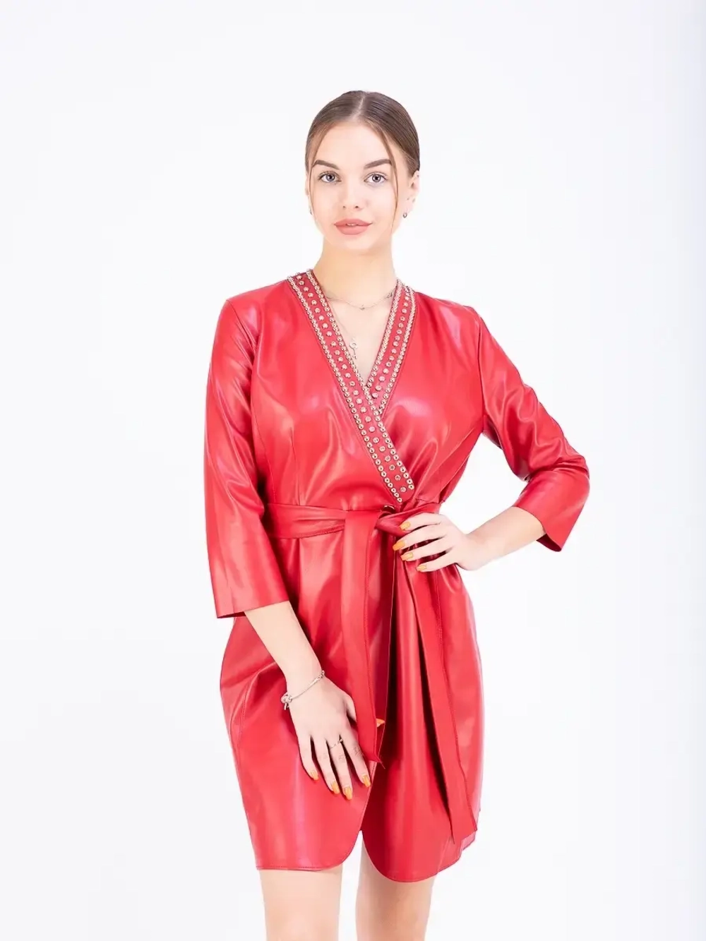 Платье женское кожаное, платье  экокожа