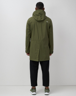 Парка спортивная мужская с капюшоном softshell цвета хаки 9565Kh