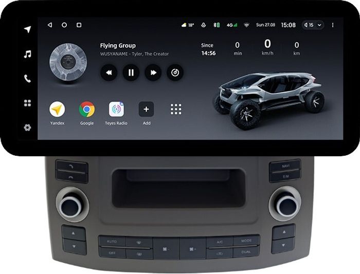 Магнитола для Infiniti FX35, FX45 S50 2006-2008 - Teyes LUX ONE ROUND монитор 12.3" 2K QLED на Android 10, Быстрая, CarPlay, 4G SIM-слот