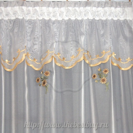 Шторы для кухни:    Ирэна (арт. А30-m260-1)  - 230х160 см. - Желтые ромашки