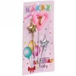 Свечи для торта Цифра Звёздный праздник «7», розовый