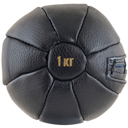 Медбол FS№1000, 1кг, натуральная кожа, диаметр 14см.