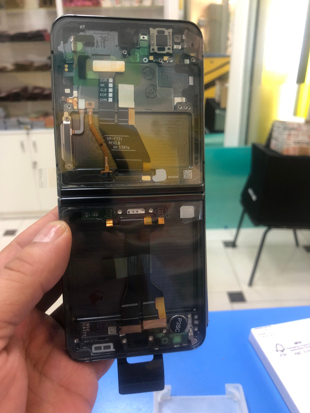 Дисплей в сборе с тачскрином и рамкой, Graphite, Оригинал, для Samsung F731 Galaxy Z Flip 5