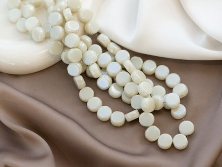 Бусины для украшений "Таблетка" 12,3мм (ювелирное стекло, 1/2 нити)