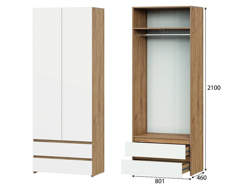 Прихожая Некст 1 Дуб Золотой/Белый