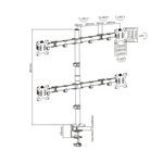 Настольный кронштейн Brateck LDT12-C048N для 4-х мониторов (13"-32")