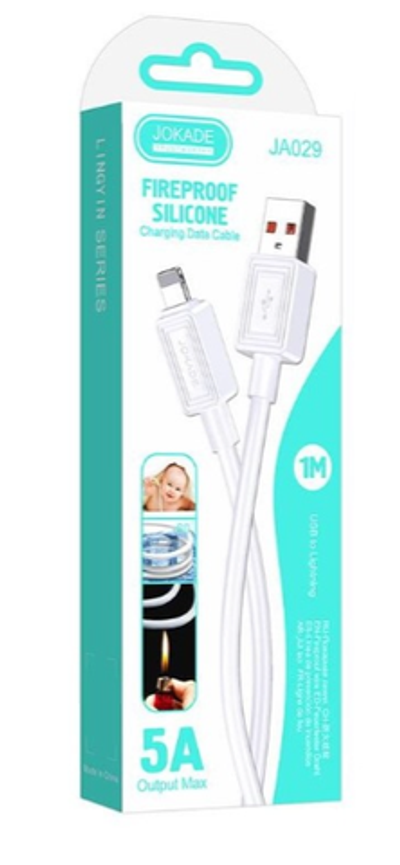 Кабель Jokade JA029 Lightning 5A силиконовый белый 1 м