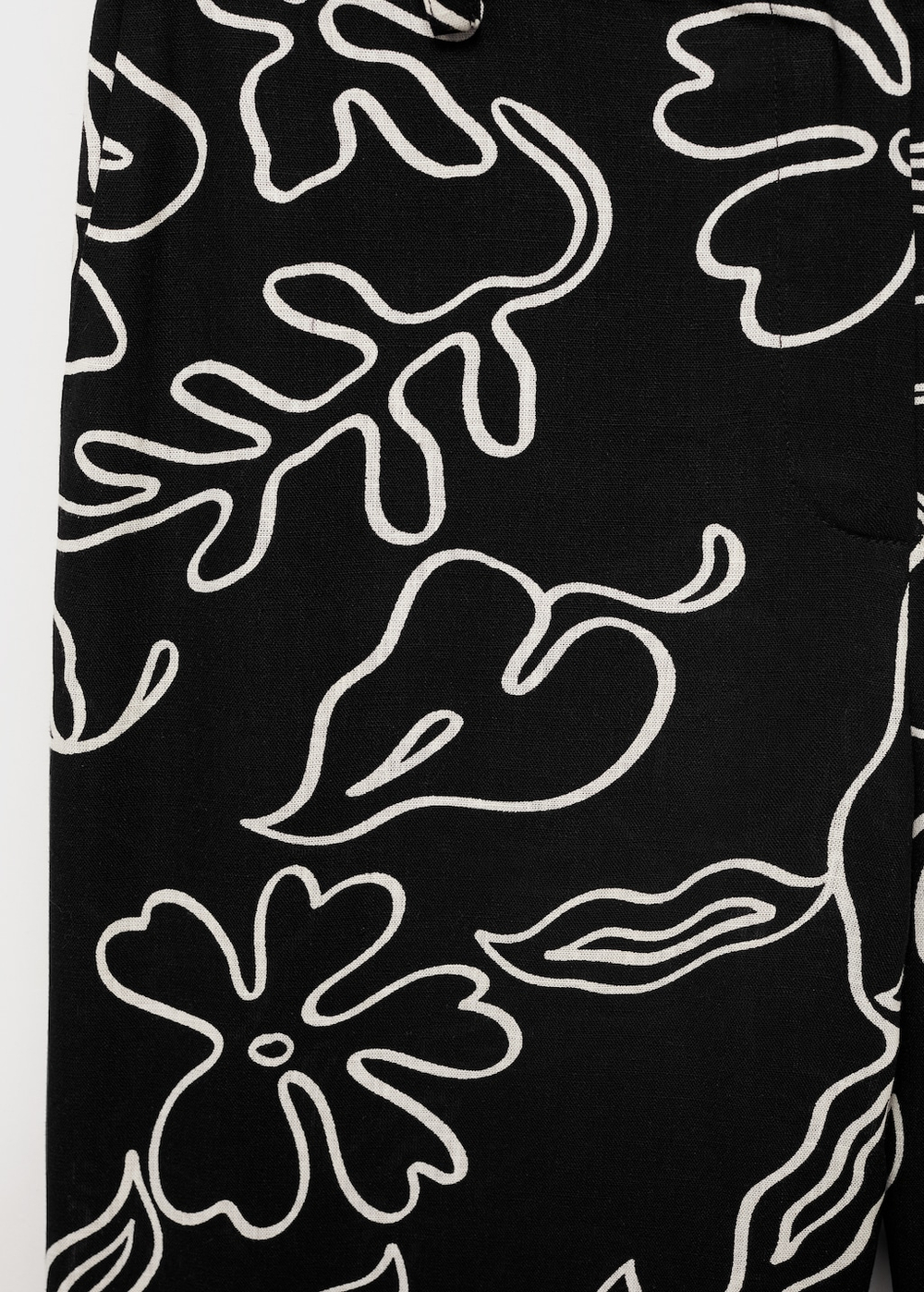 Брюки из смесового льна с цветочным принтом