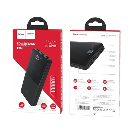 Power Bank 10000mAh, Hoco J42, черный