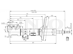 Амортизатор газовый передней подвески правый UNIO SAB-10117