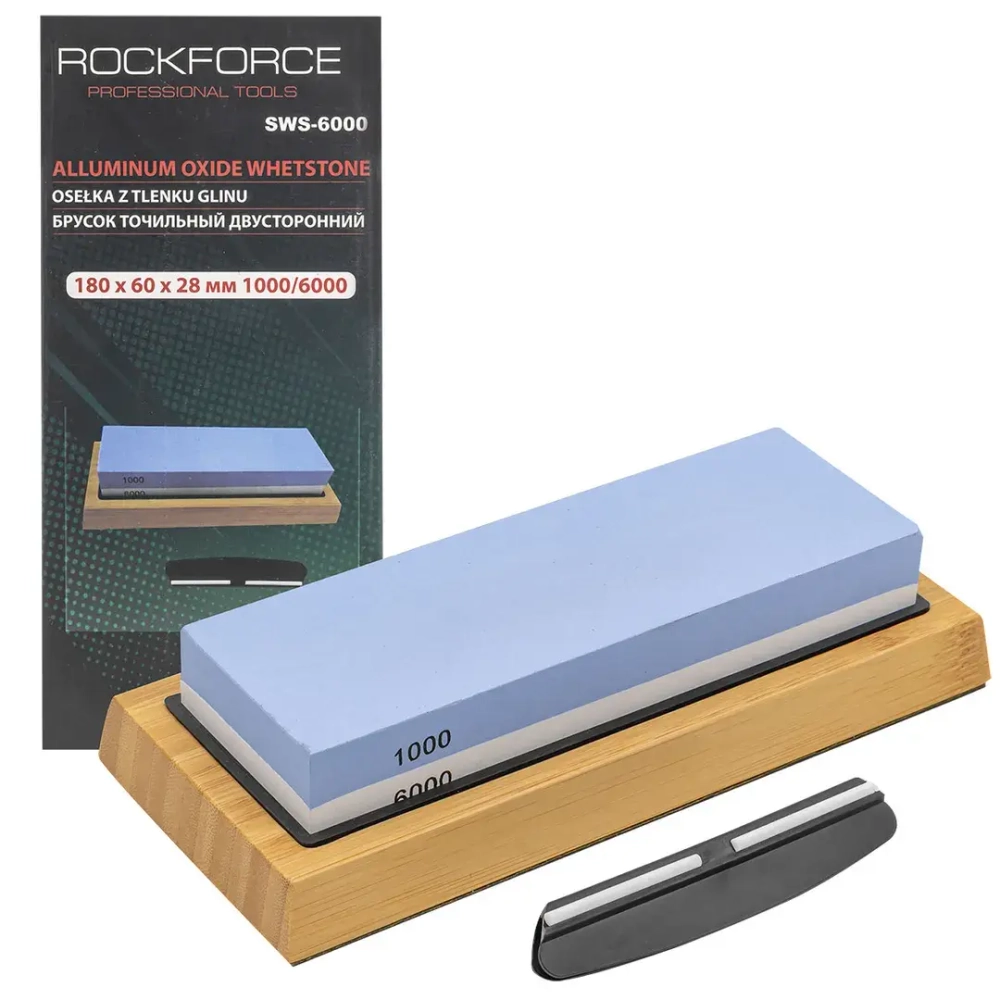 Брусок точильный двусторонний 180x60x28mm 1000/6000 RockForce##Rock FORCE RF-SWS-6000