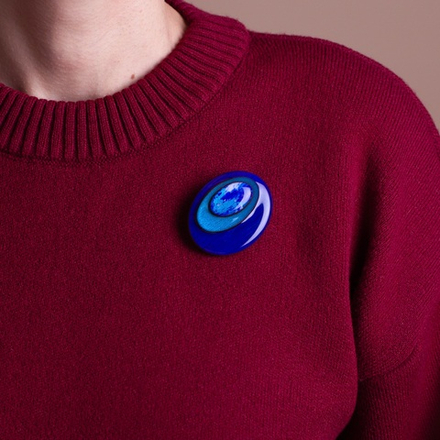 Брошь Объёмная - Эллипсы - Ультрамарин