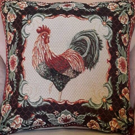 Гобеленовая наволочка "D. ПЕТУХ ЧЁРНЫЙ", Россия.