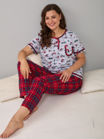Пижама с брюками КБ-161/собачки-краснклетка