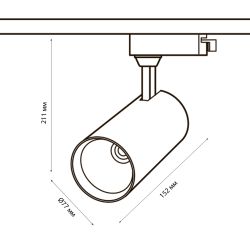 ULB-Q276 32W-4000К WHITE Светильник-прожектор светодиодный трековый. 3000 Лм. Белый свет 4000К. Корпус белый. ТМ Volpe.