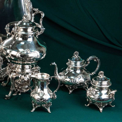Винтаж: Изящный серебряный чайно-кофейный сервиз