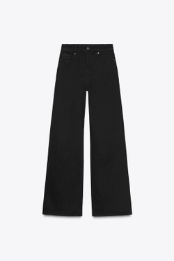 ZARA ДЖИНСЫ WIDE LEG С ВЫСОКОЙ ПОСАДКОЙ — ZW COLLECTION, ЧЕРНЫЙ