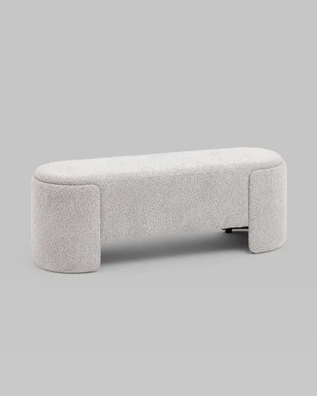 Банкетка Taks 115х41 см, светло-серое букле