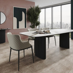 Стол обеденный Nolan 200, керамика матовая / две опоры овал