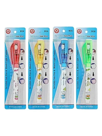 Ручка-шпион 4 шт с УФ фонариком MC-816 в 4 цвета