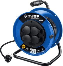 ЗУБР ПВС-315, ПВС, 3 x 1.5 мм2, 20 м, 3500 Вт, IP44, силовой удлинитель на катушке, Профессионал (55081-20)