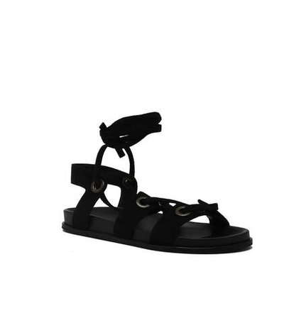 Кожаные босоножки gladiatore TWINSET - черный(221TCT022)