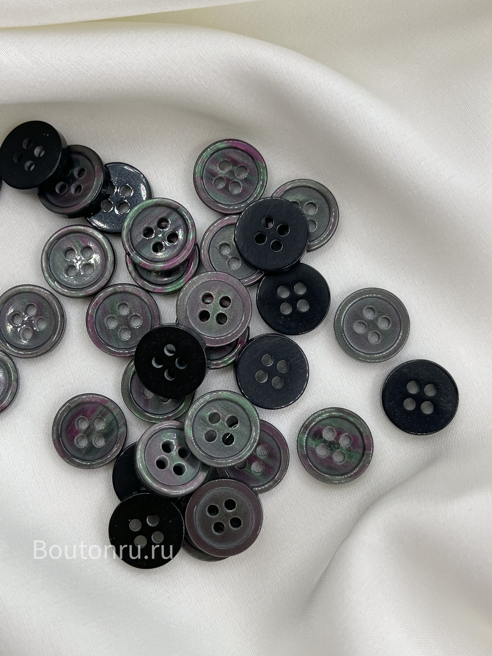 Пуговицы на прокол темный перламутр