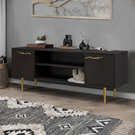 Тумба под ТВ Арт Колор matte 155см Стайл Голд Терпкий коричневый матовый