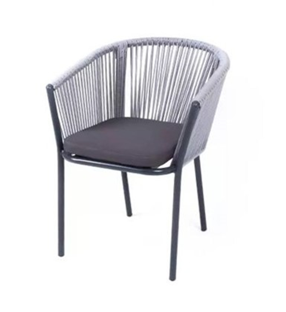 Плетеный стул Марсель MAR-CH-002 RAL7024 SH H-grey(D-gray)