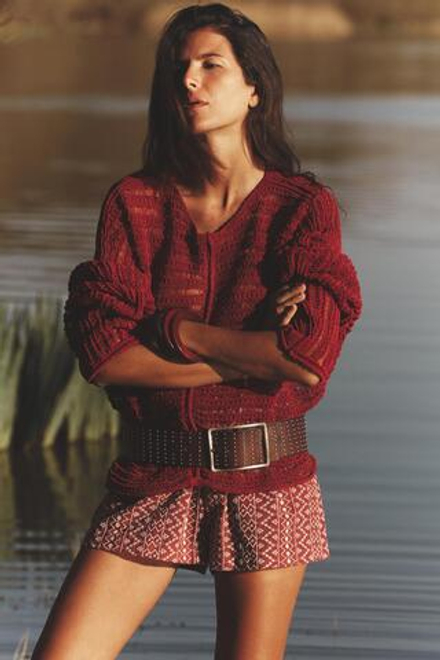 ZARA СВИТЕР АЖУРНОЙ ВЯЗКИ, МЕДНЫЙ