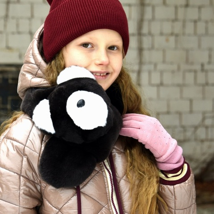 Шарф детский "Мишка" (коричневый)